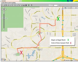 Map 3 - Bagel Nosh to Vista Canyon Park